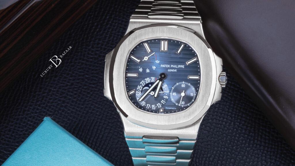 PATEK PHILIPPE NAUTILUS MOON PHASE TIFFANY & CO. WATCH 5712/1A-001